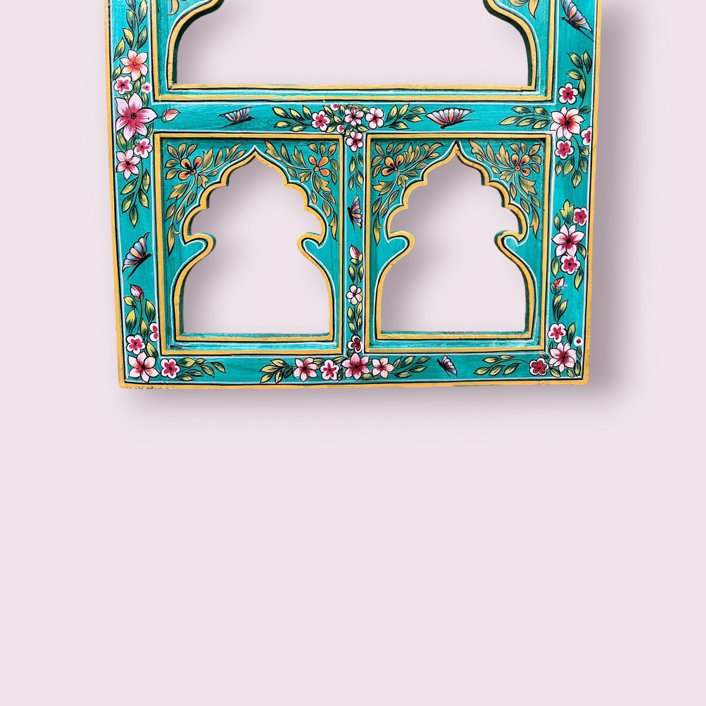 Wooden hand Painted Jharokha Mirror Wall Hanging