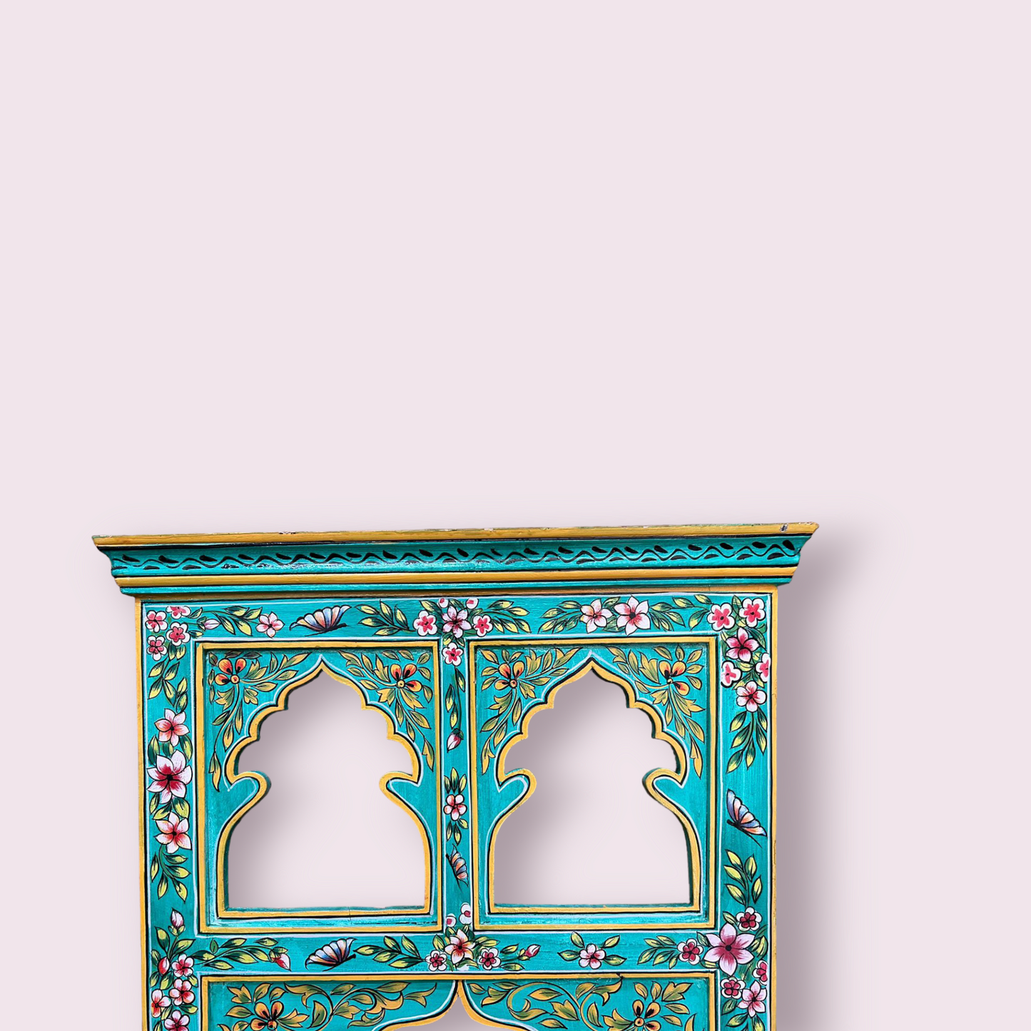 Wooden hand Painted Jharokha Mirror Wall Hanging