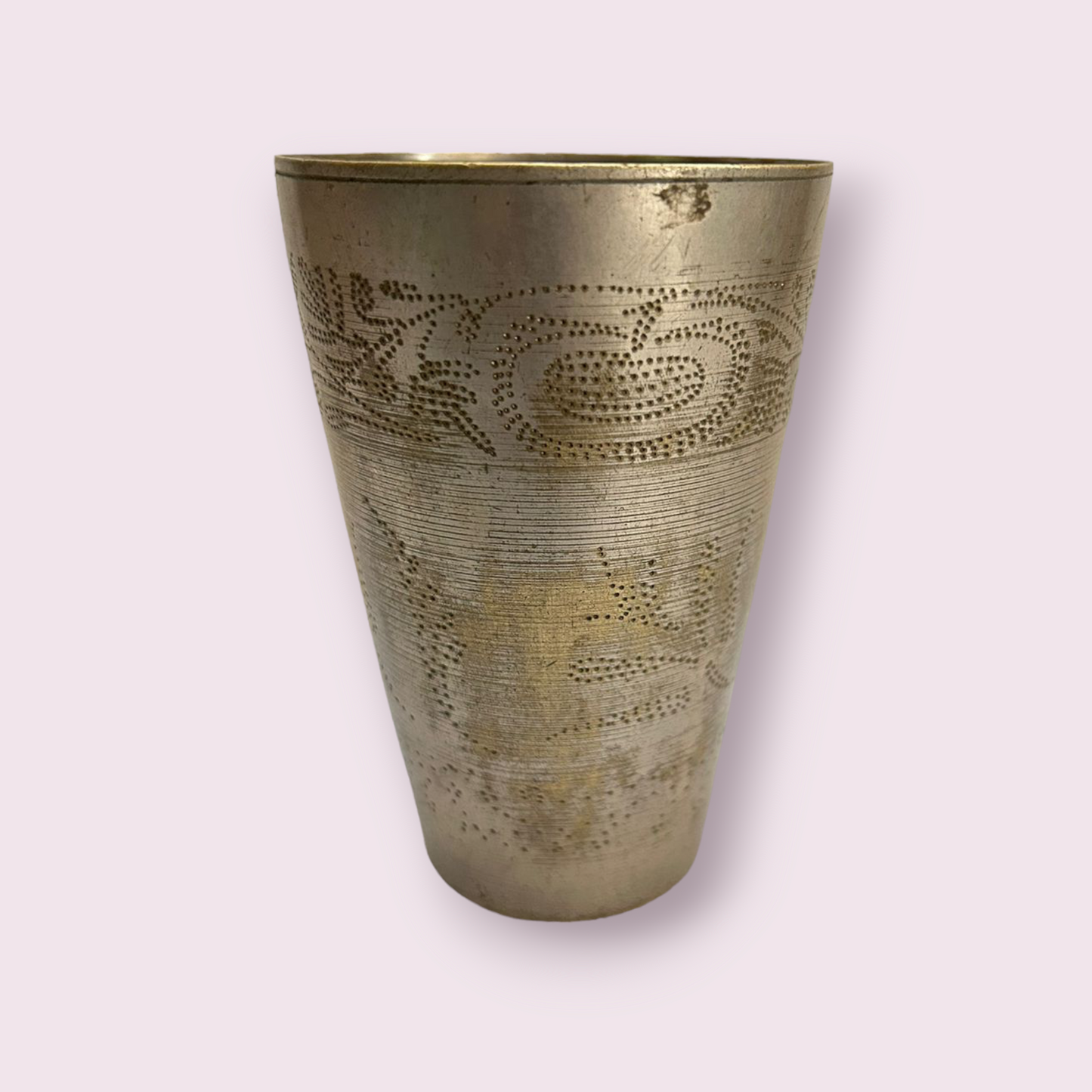 Old Carved Brass Water Glass