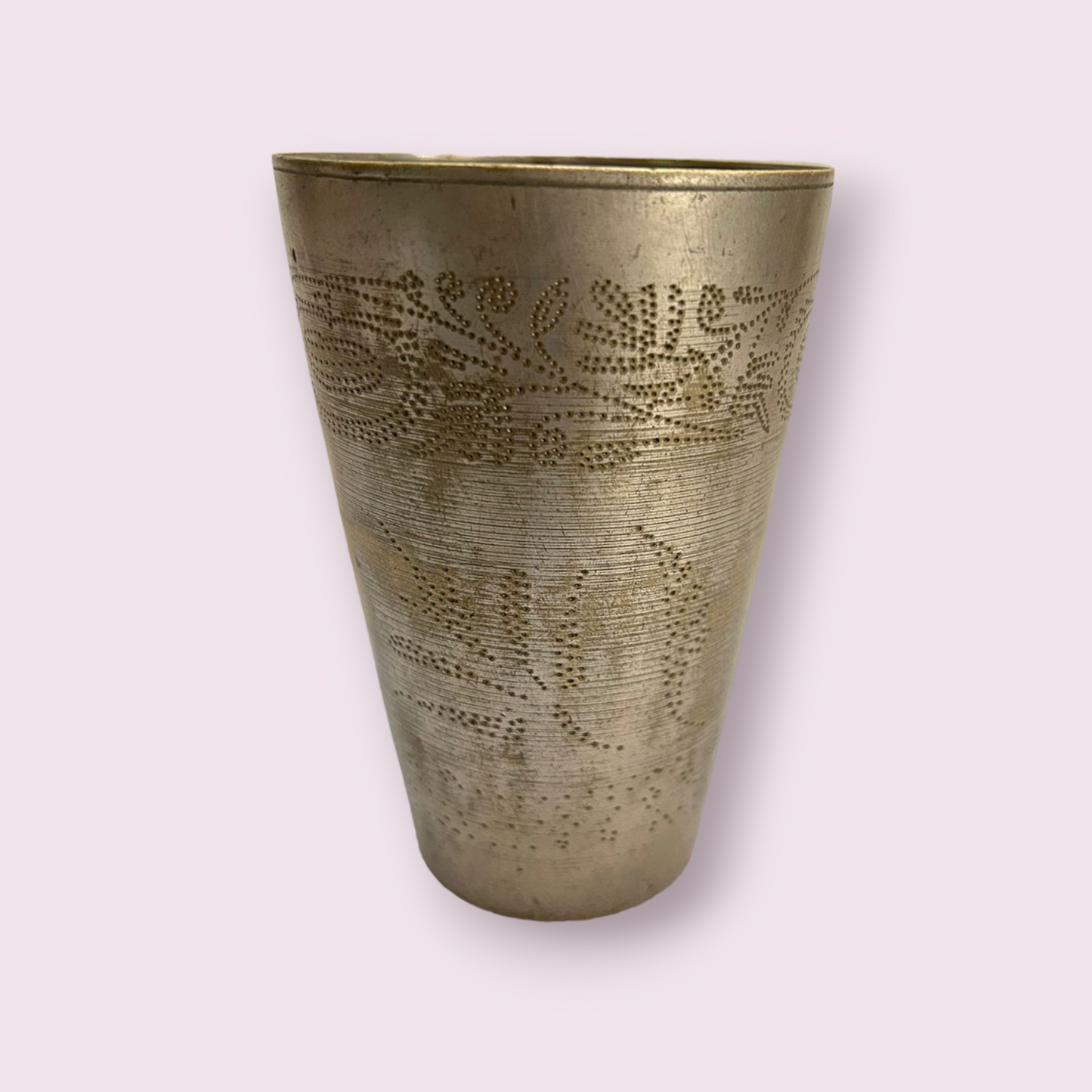 Old Carved Brass Water Glass