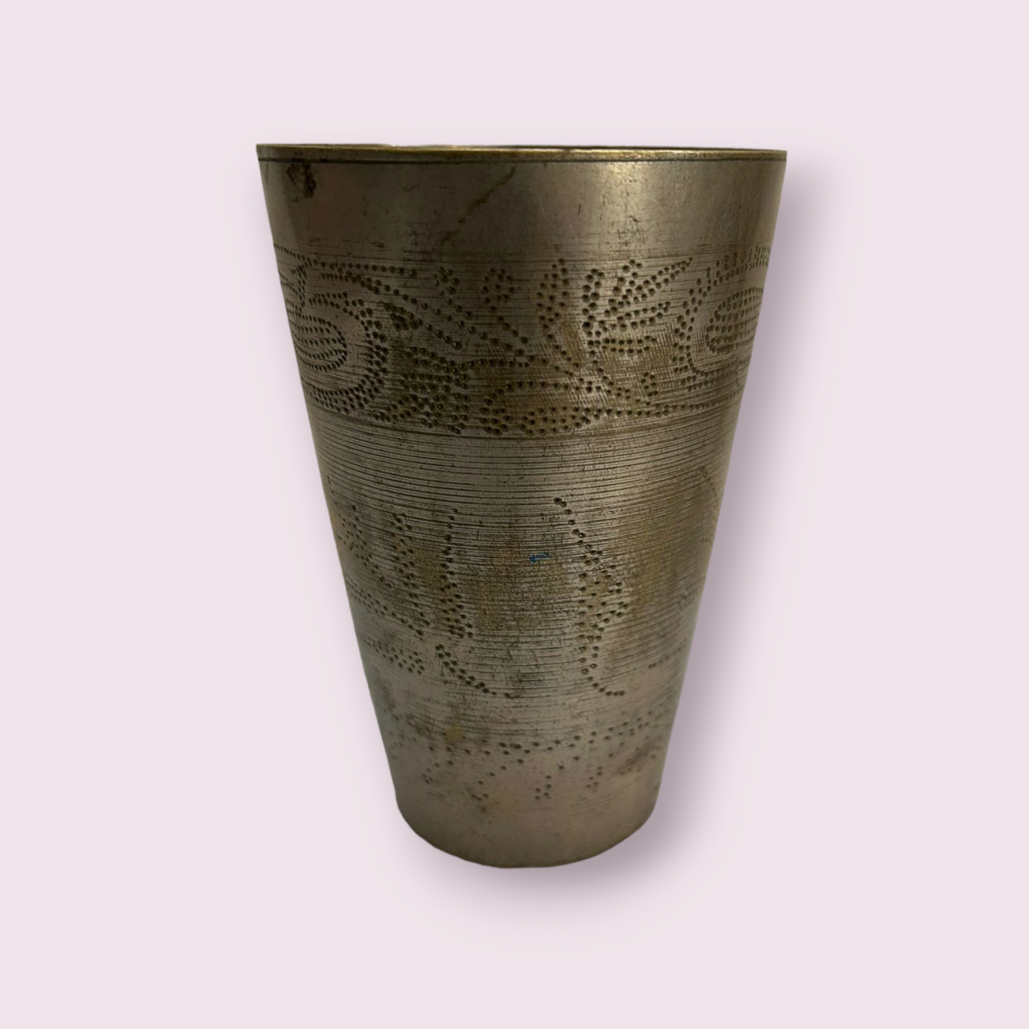 Old Carved Brass Water Glass