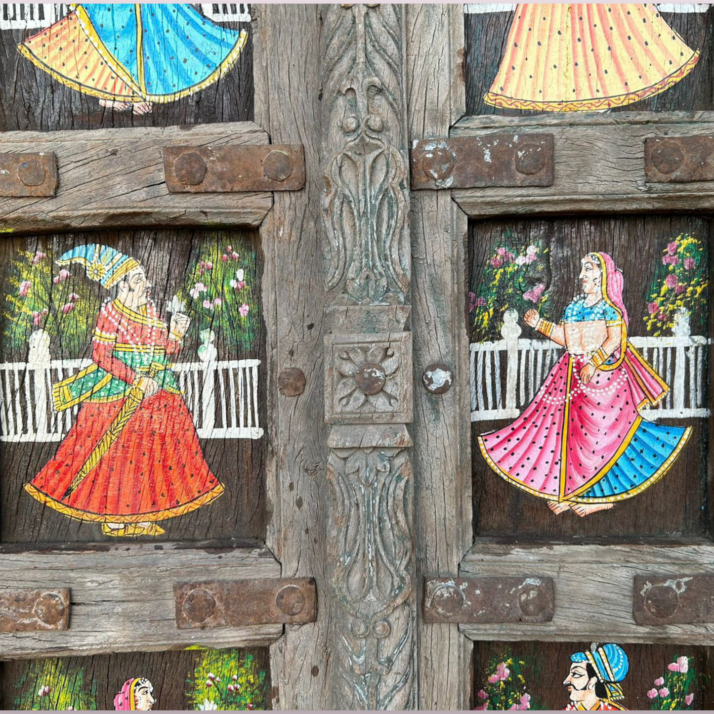 Hand Painted Wooden Window Door Wall Hanging