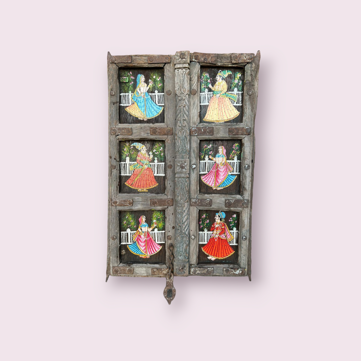 Hand Painted Wooden Window Door Wall Hanging