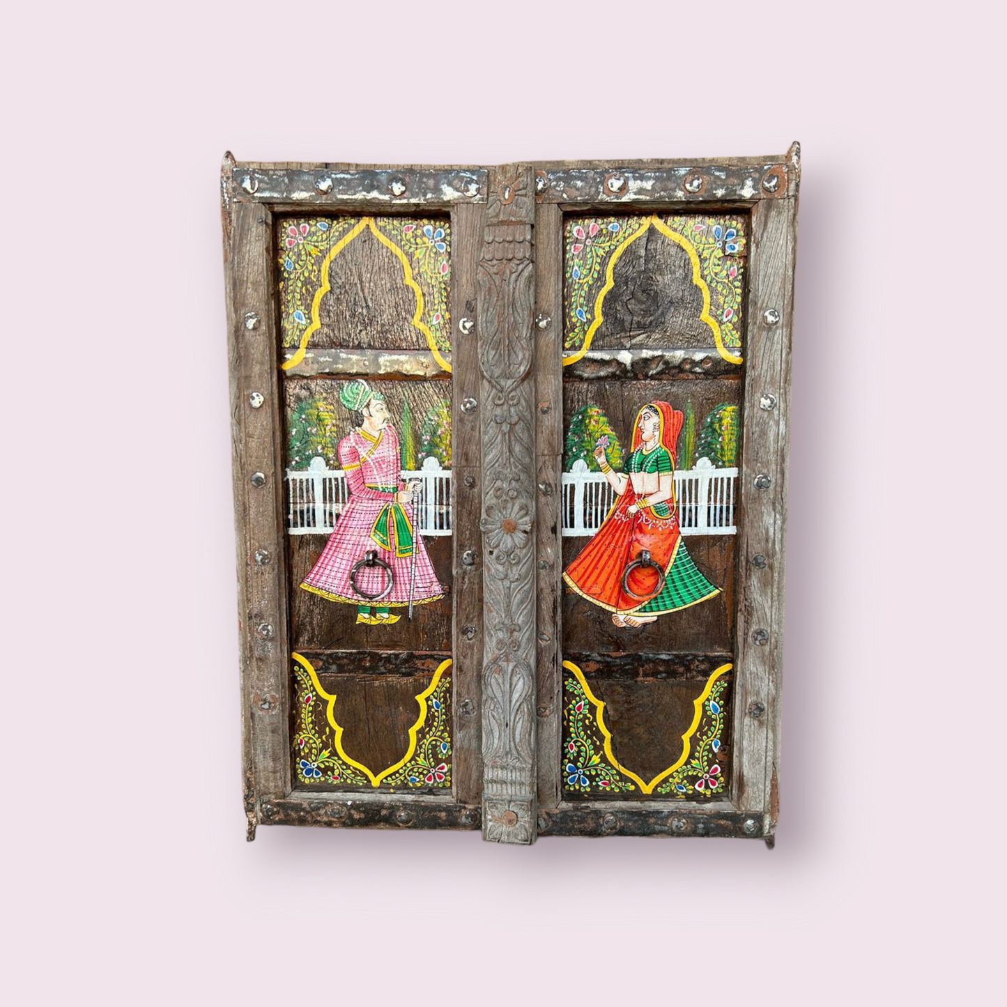 Hand Painted Wooden Window Door Wall Hanging