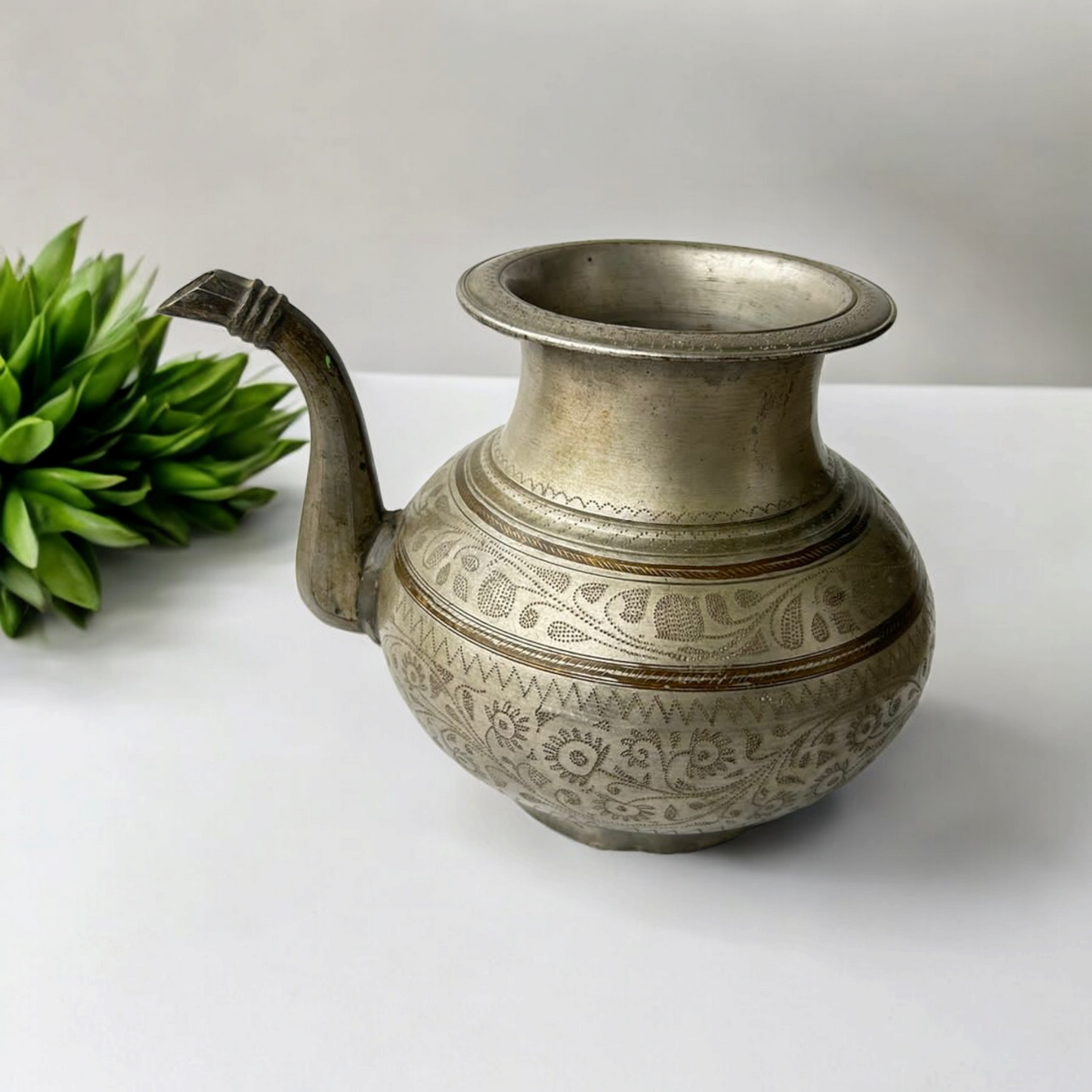 Antique Brass Holy Water Pot