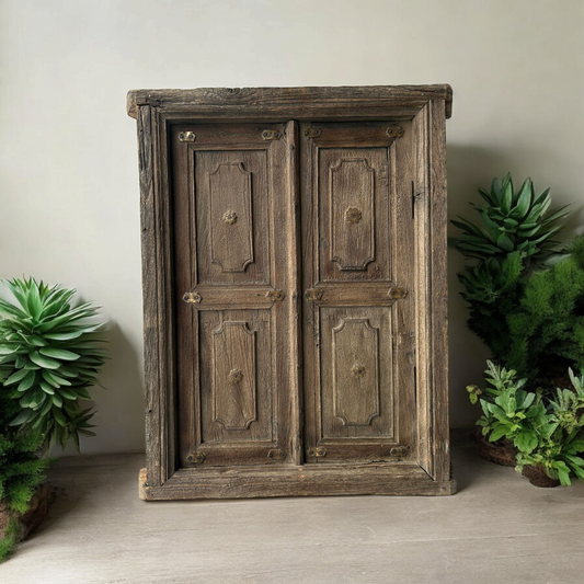 Wooden Wall Hanging Window With Brass Work