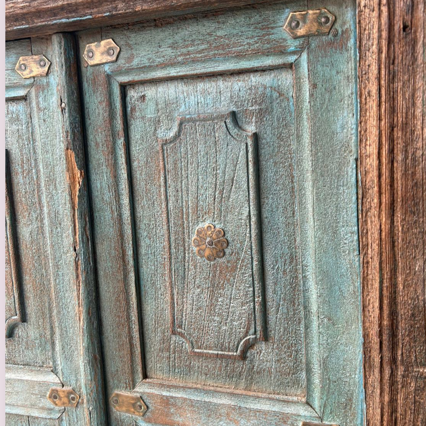 Wooden Wall Hanging Window With Brass Work