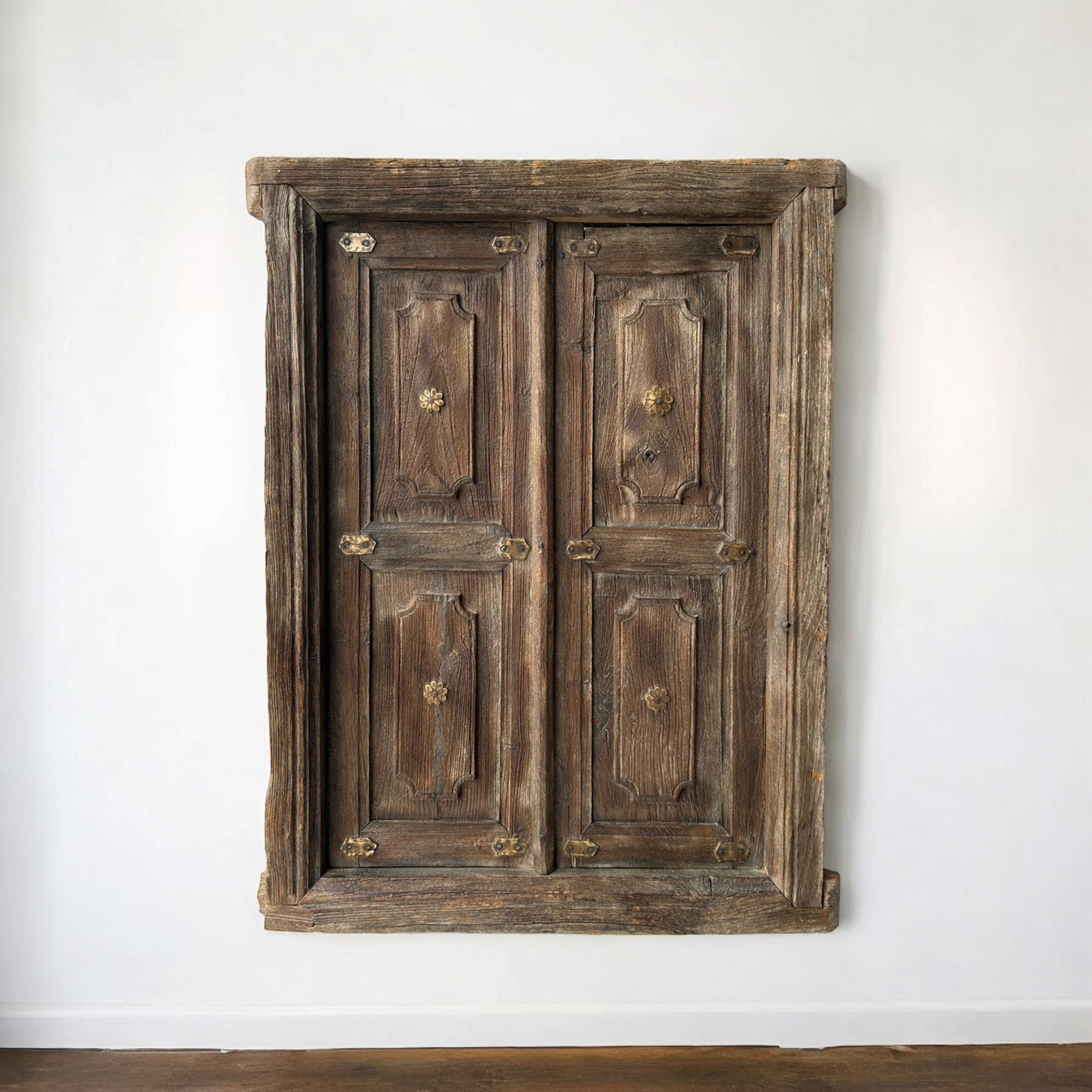 Wooden Wall Hanging Window With Brass Work