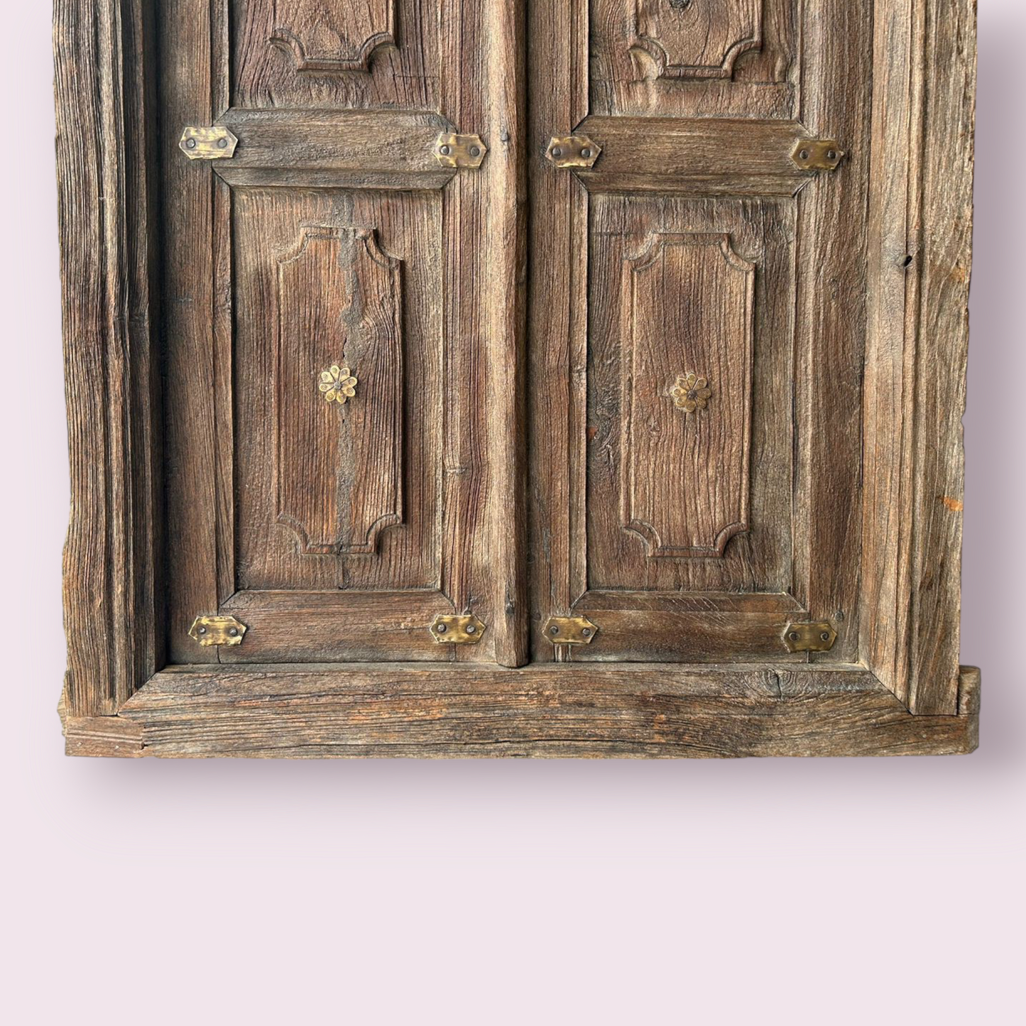 Wooden Wall Hanging Window With Brass Work