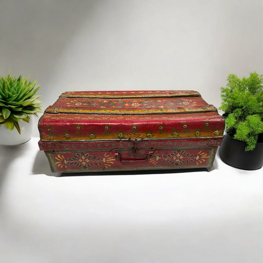 Hand Painted Iron Trunk Box