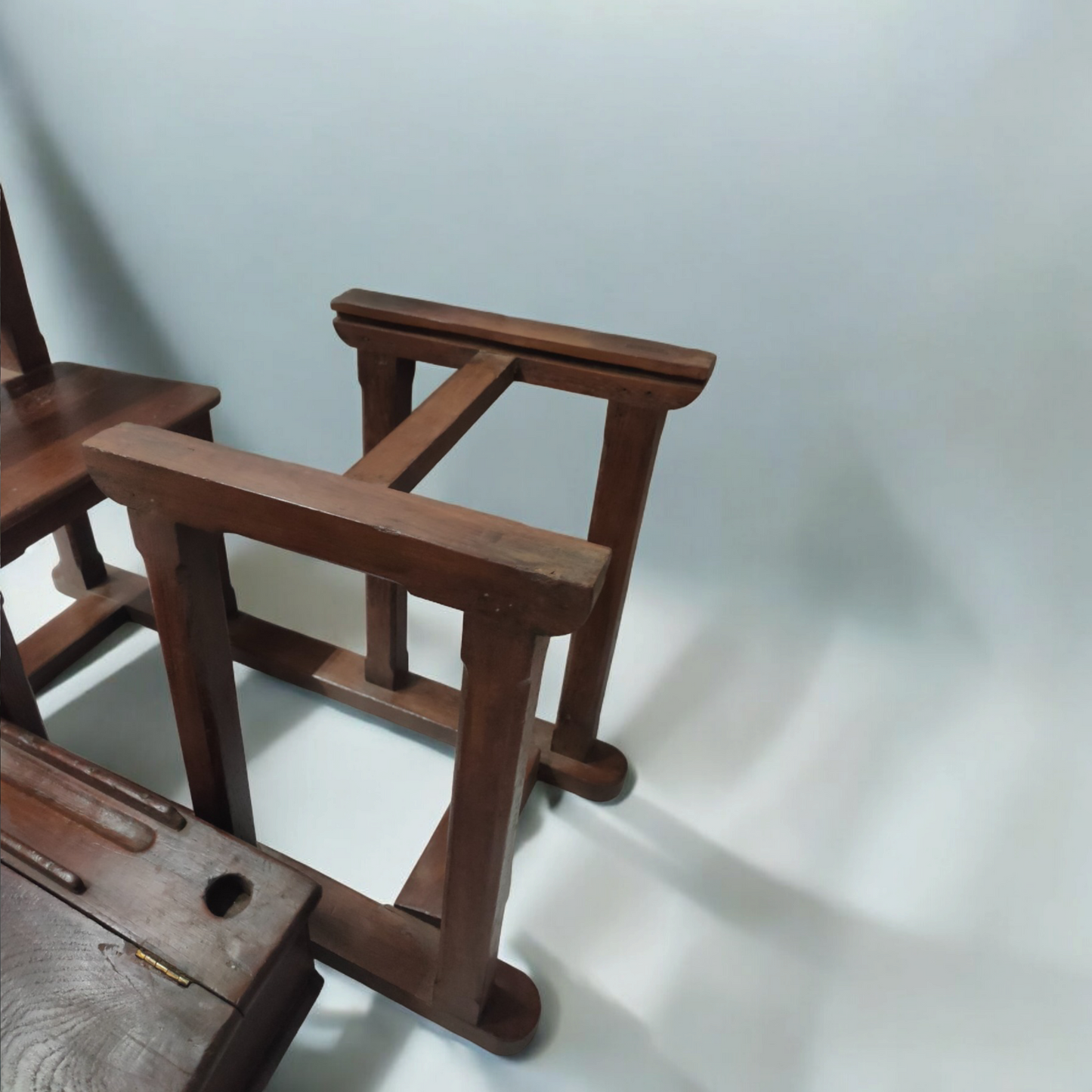 Antique Wooden Study Table Chair With Desk Drawer