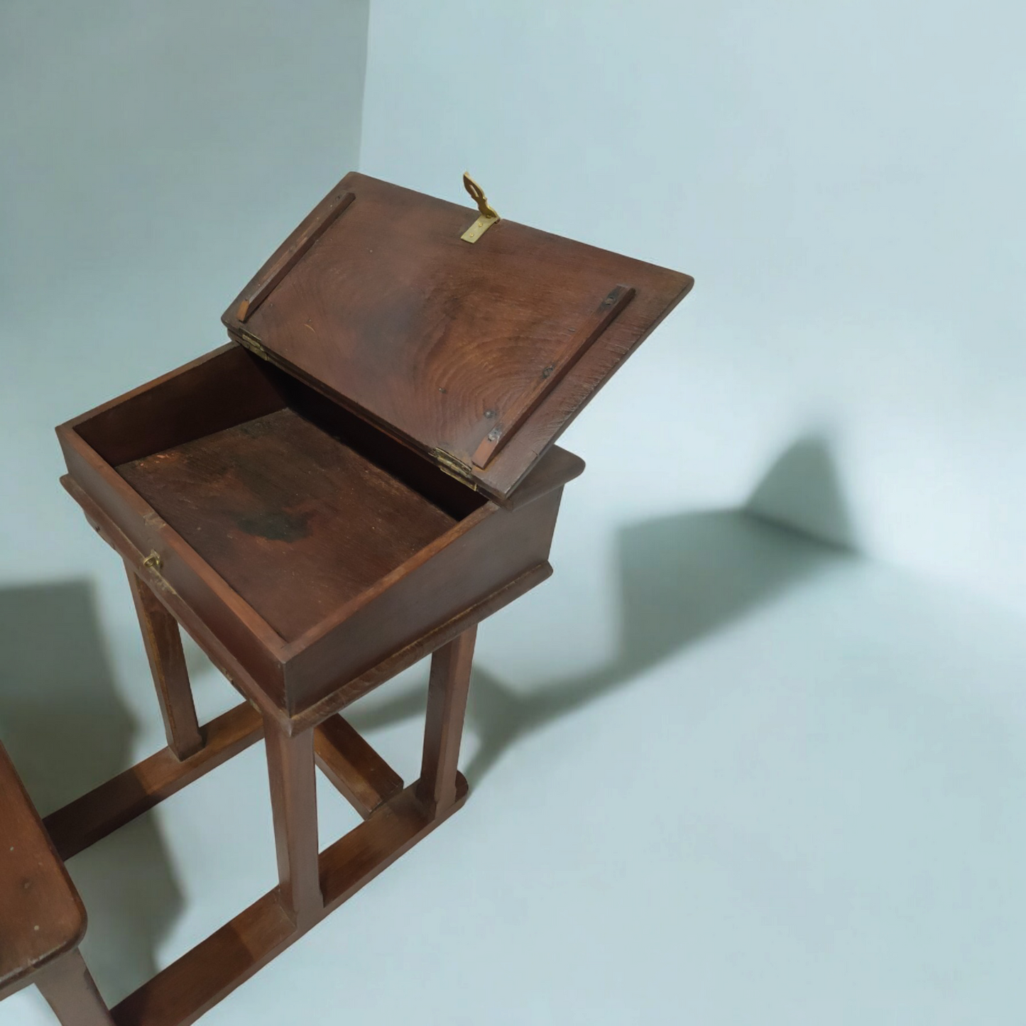 Antique Wooden Study Table Chair With Desk Drawer