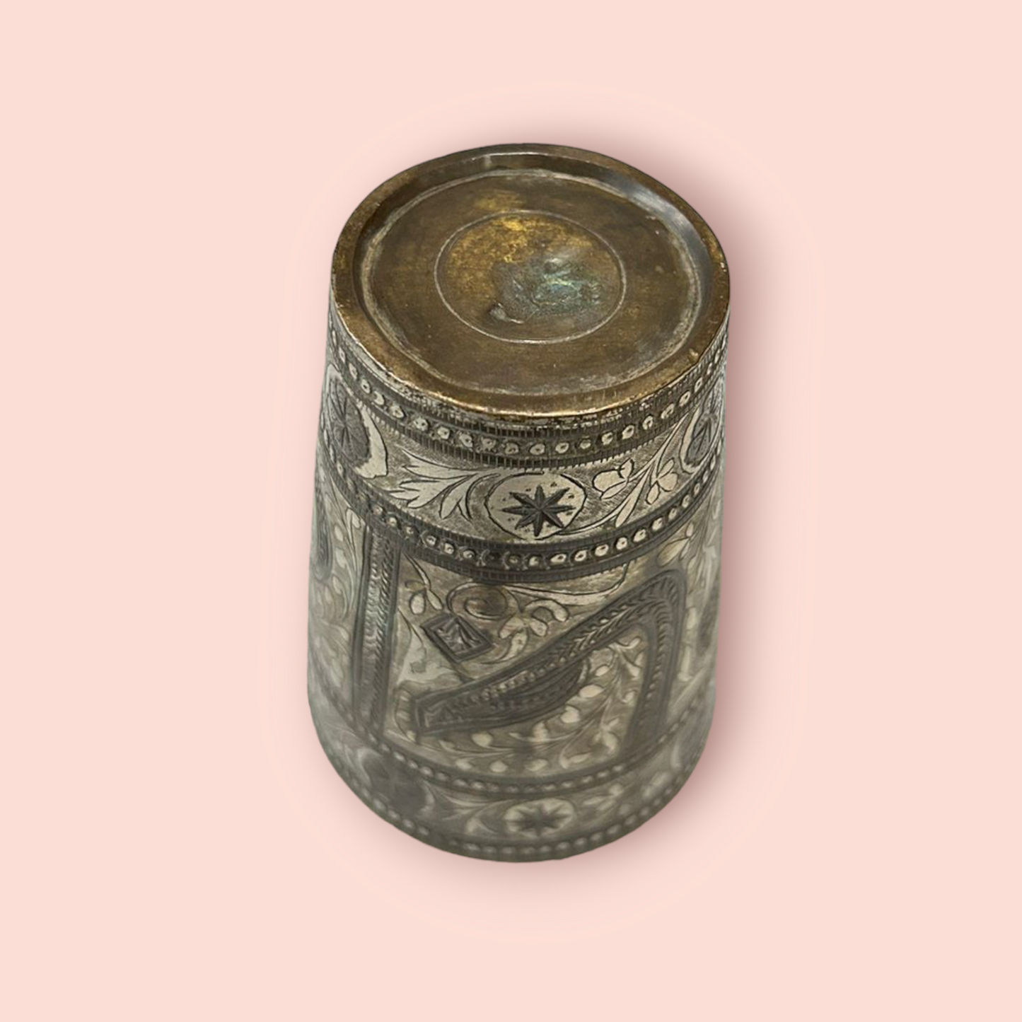 Antique Urdu Written Brass Glass