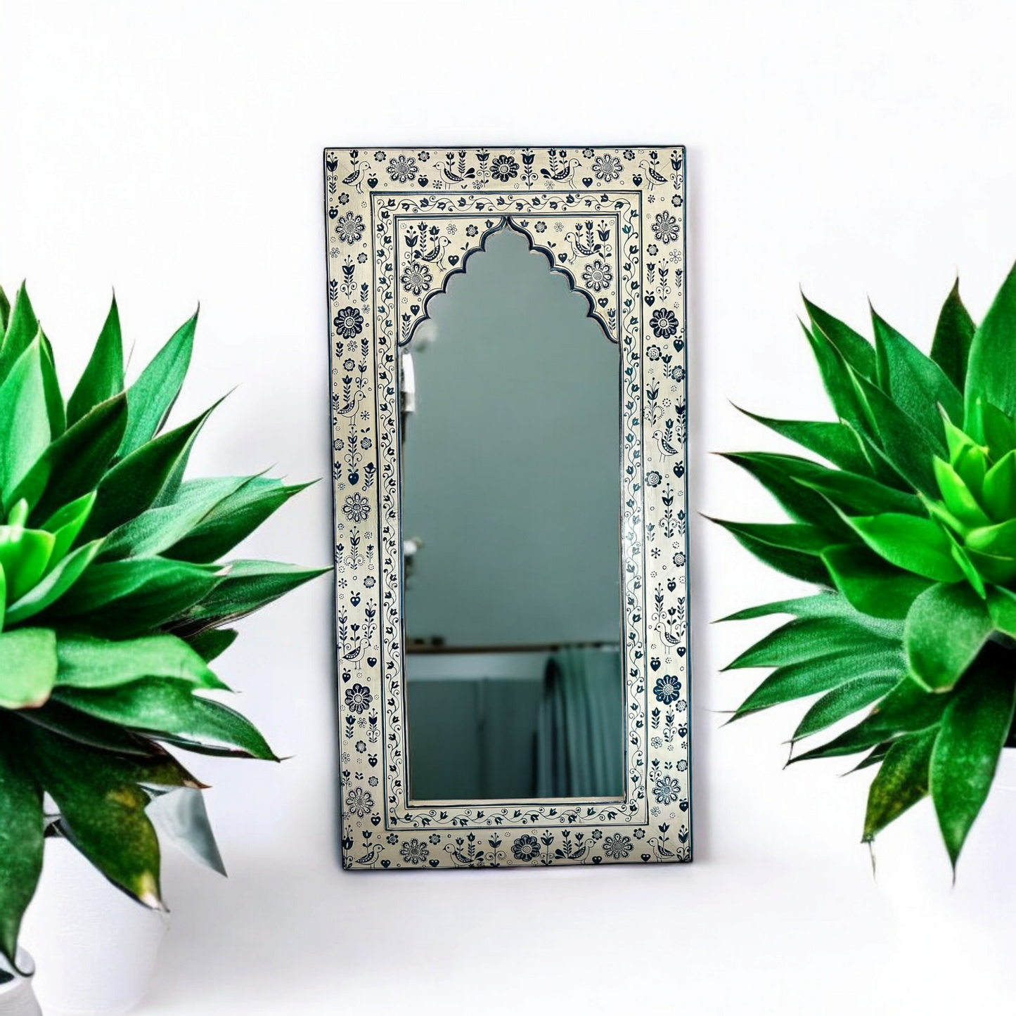 Hand Painted Wooden Mirror Frame