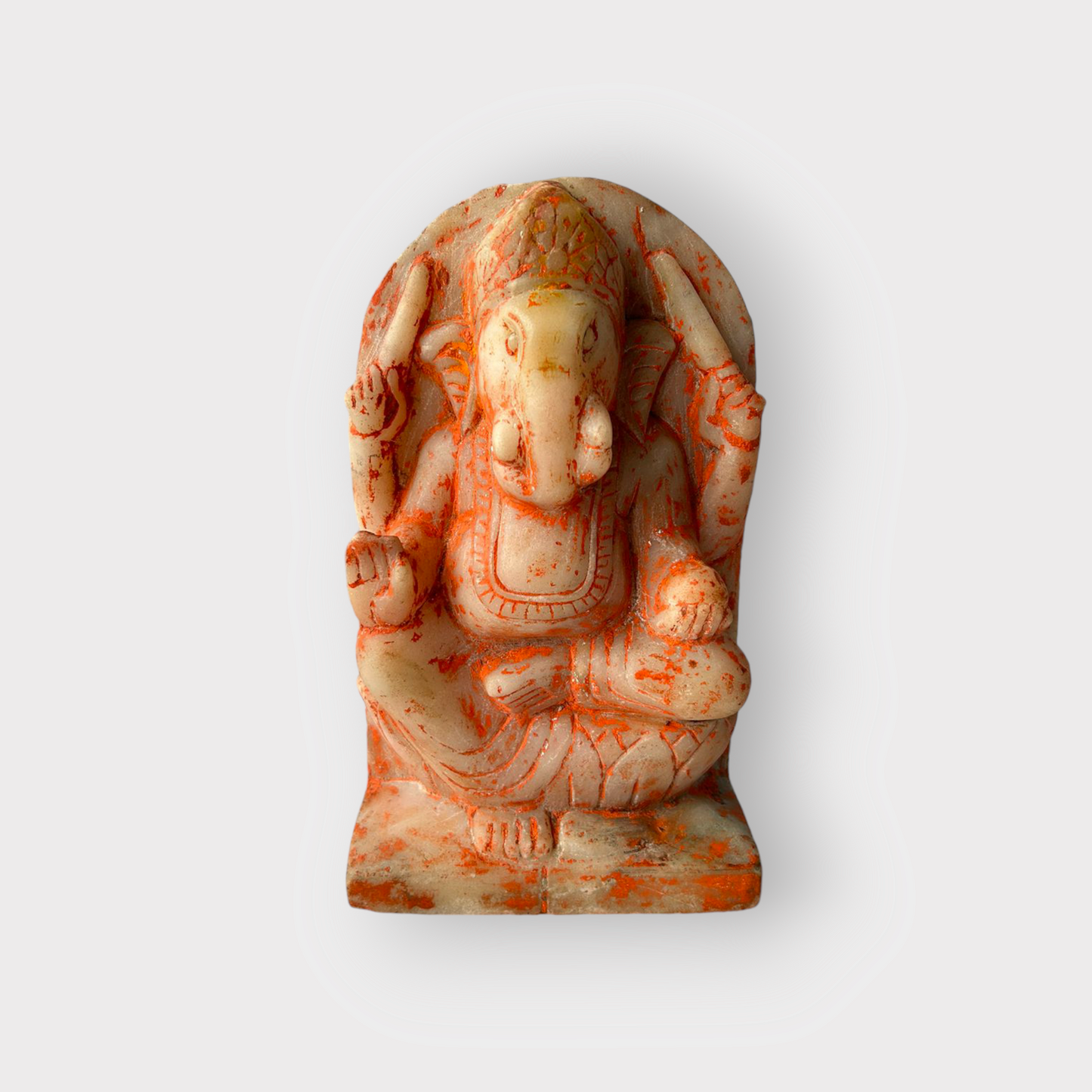 Old Hindu God Ganesha Marble Statue