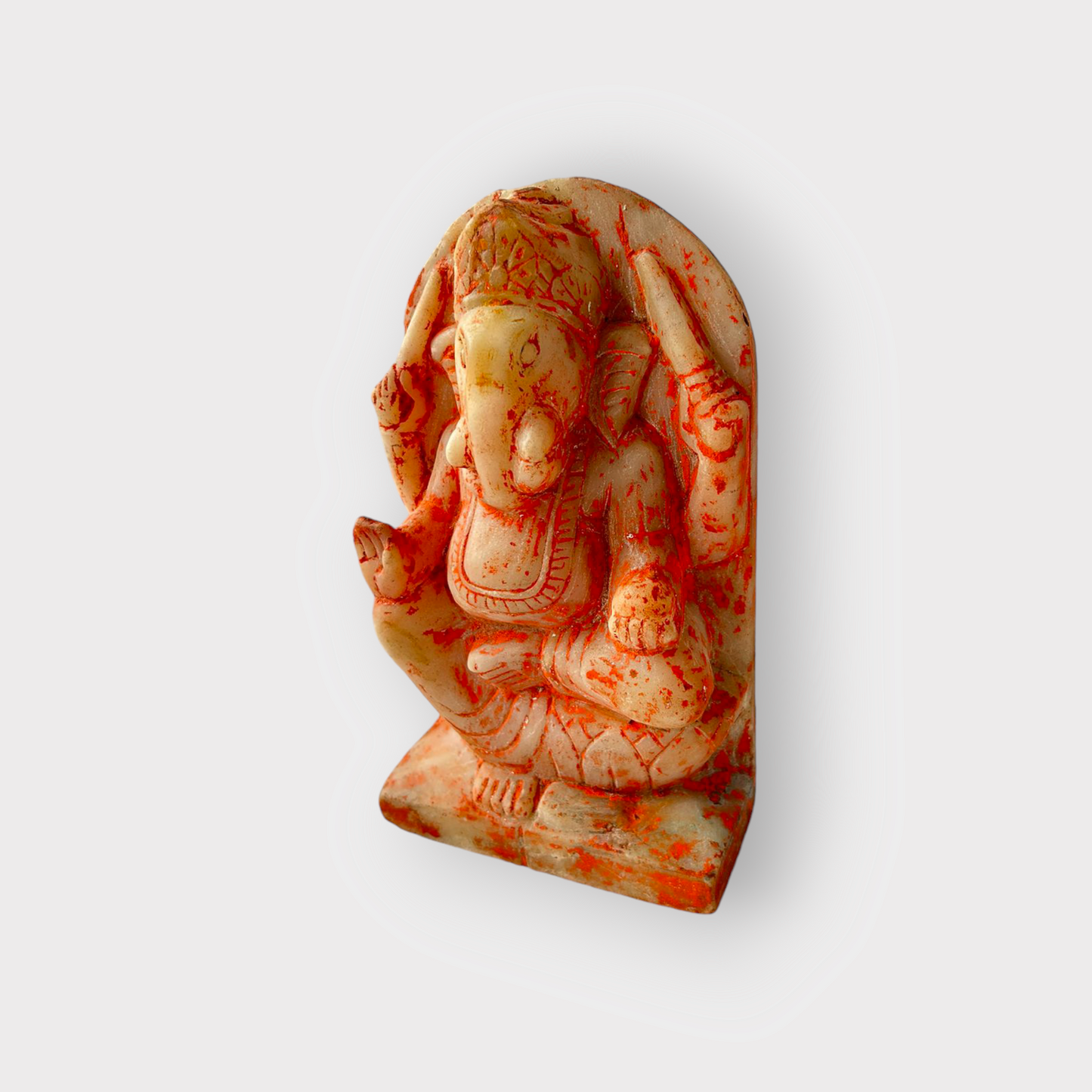 Old Hindu God Ganesha Marble Statue