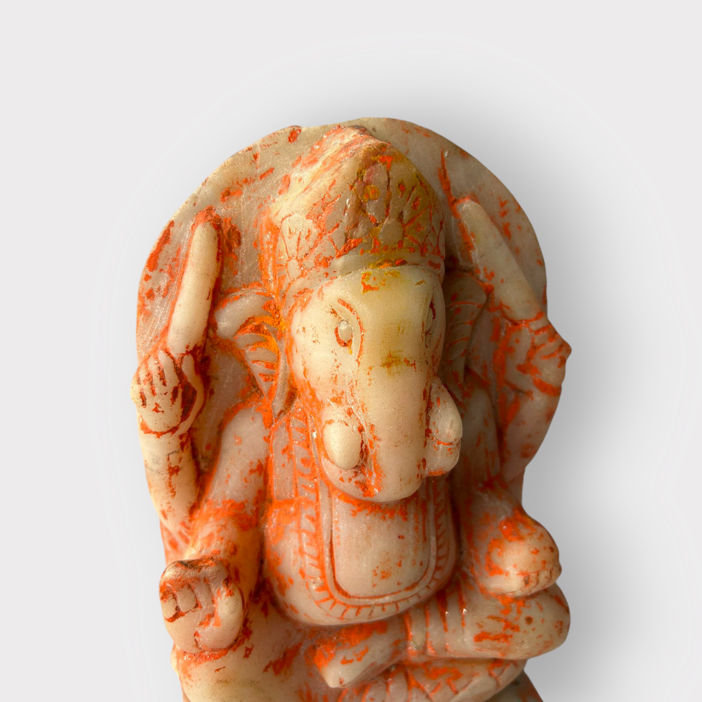 Old Hindu God Ganesha Marble Statue