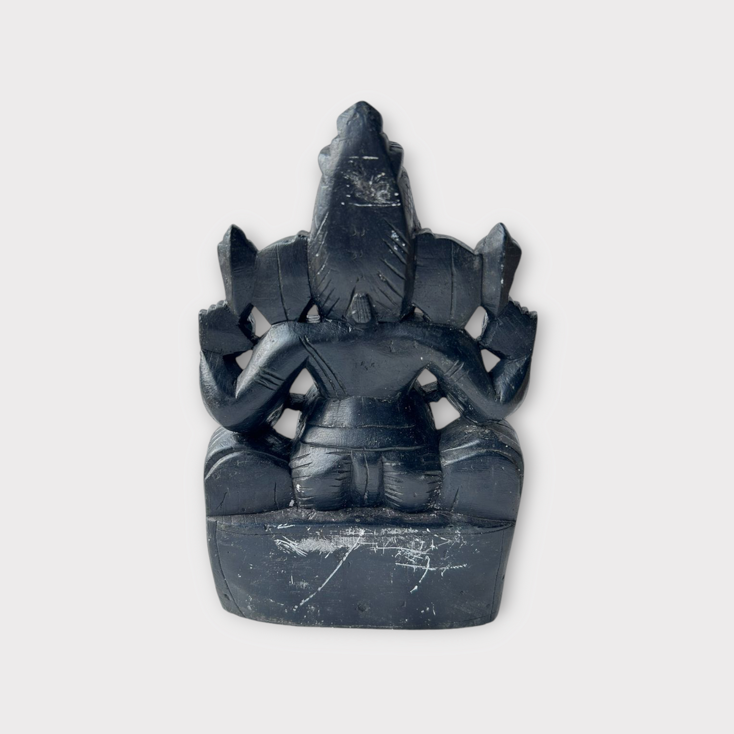 Old Black Stone Ganesha Statue