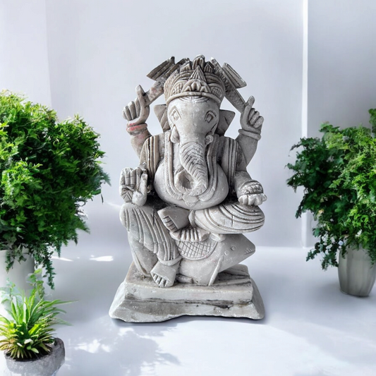 Old Marble Stone Ganesha Statue