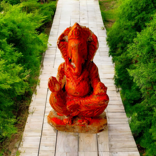 Old Marble Stone Ganesha Statue