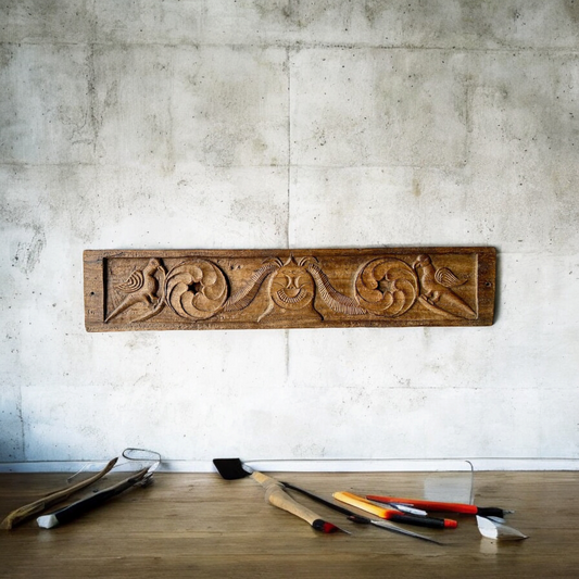 Ancient Wooden Carved Wall Panel  RA11