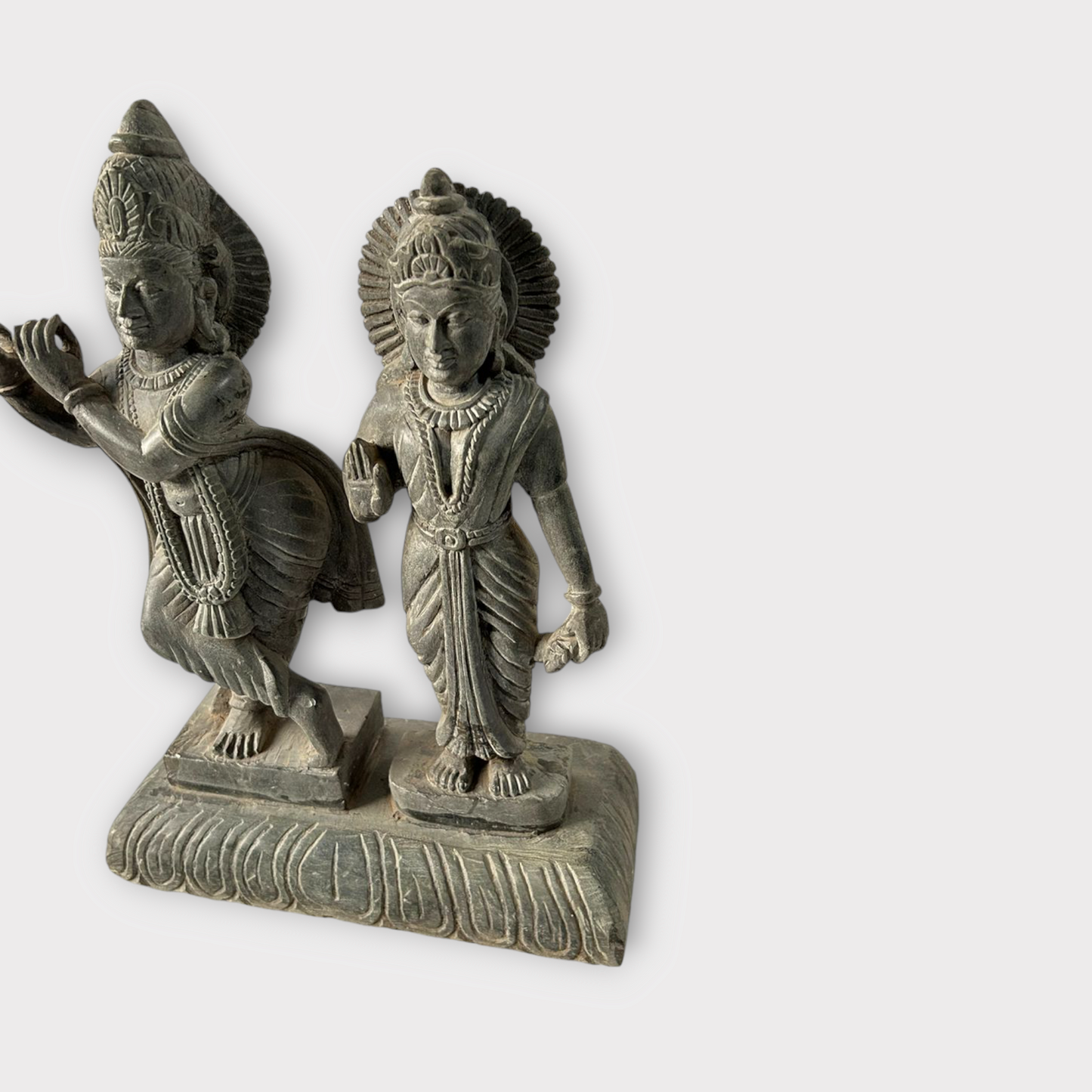 Black Marble  Stone God Krishna, Goddess Radha  Statue