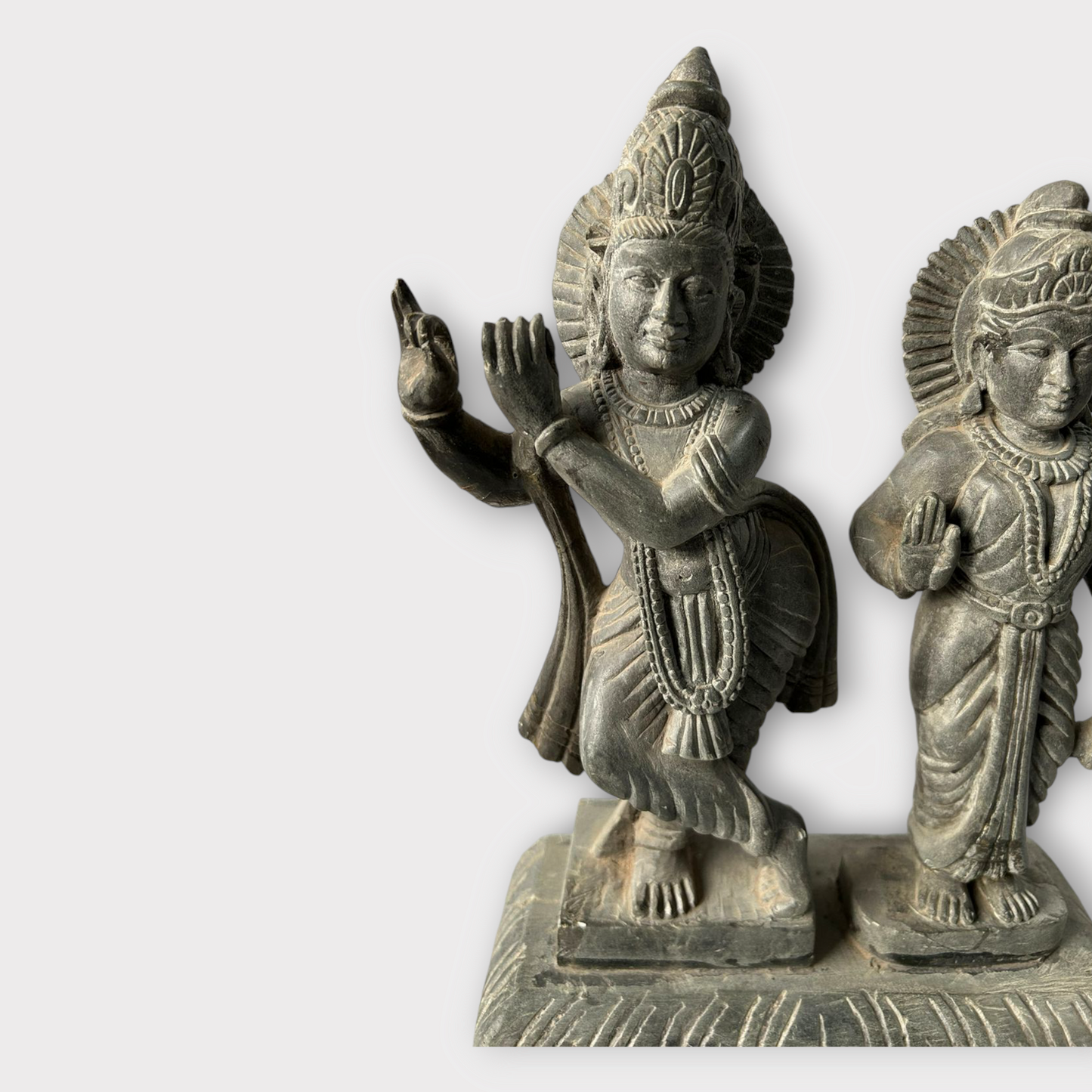 Black Marble  Stone God Krishna, Goddess Radha  Statue