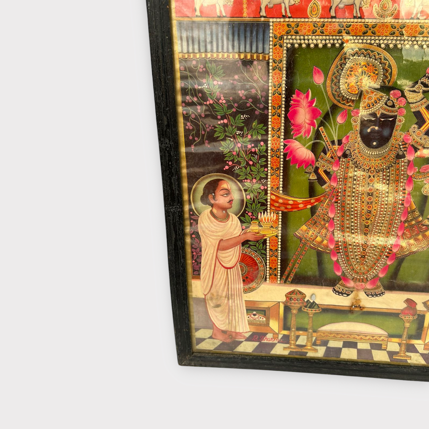 Vintage Hindu God Dwarika Dhish Framed