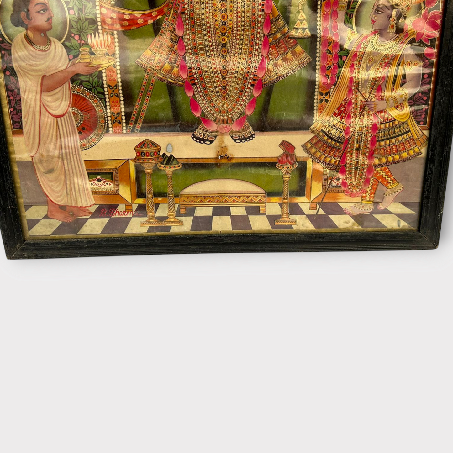 Vintage Hindu God Dwarika Dhish Framed