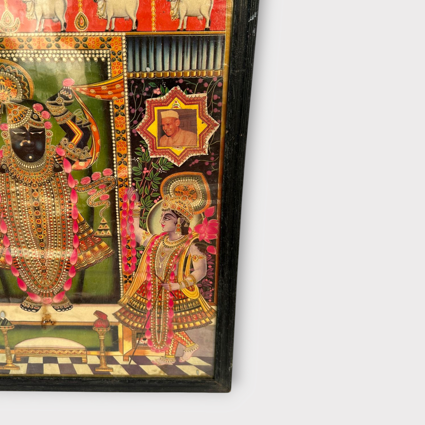 Vintage Hindu God Dwarika Dhish Framed