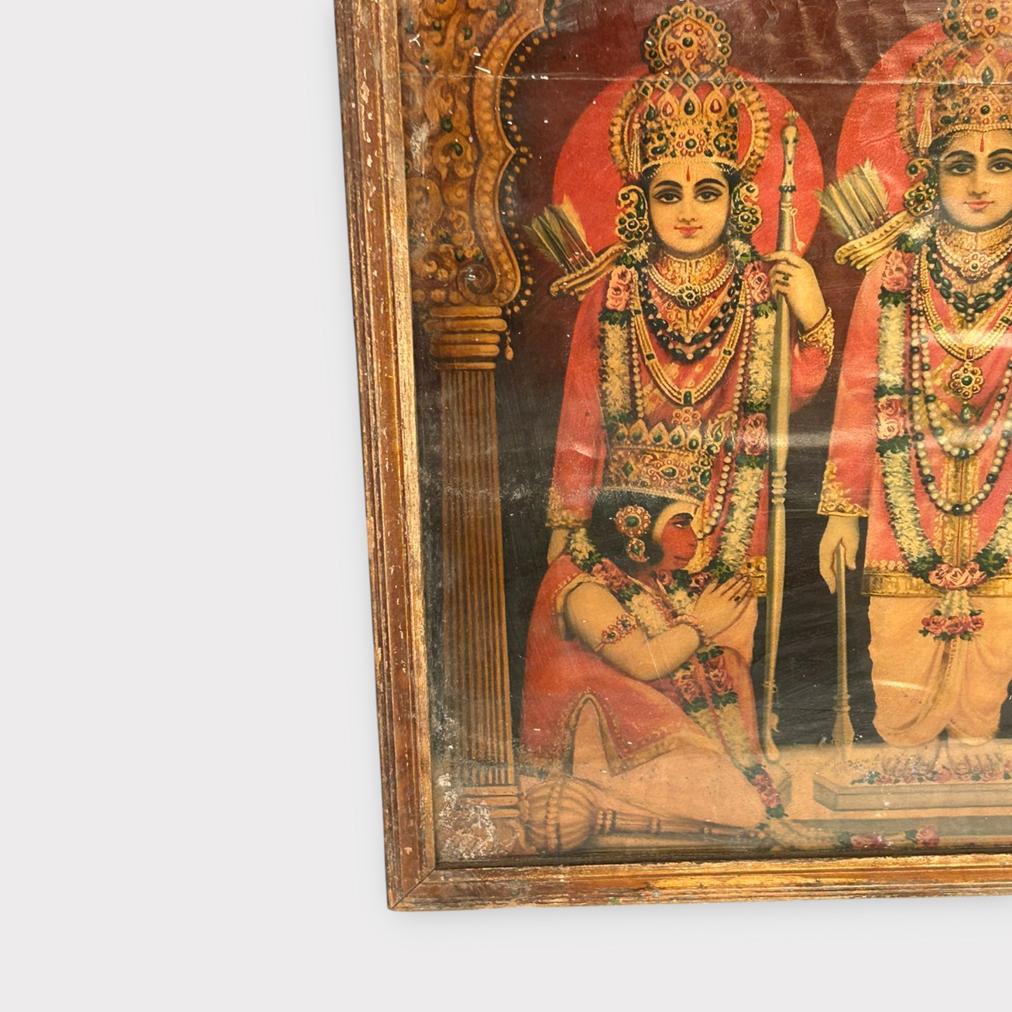 Vintage Hindu God Rama Print Framed