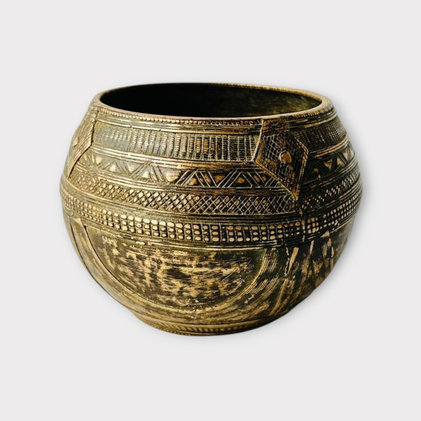 Antique Brass Planter Pot Dokra Style Pot