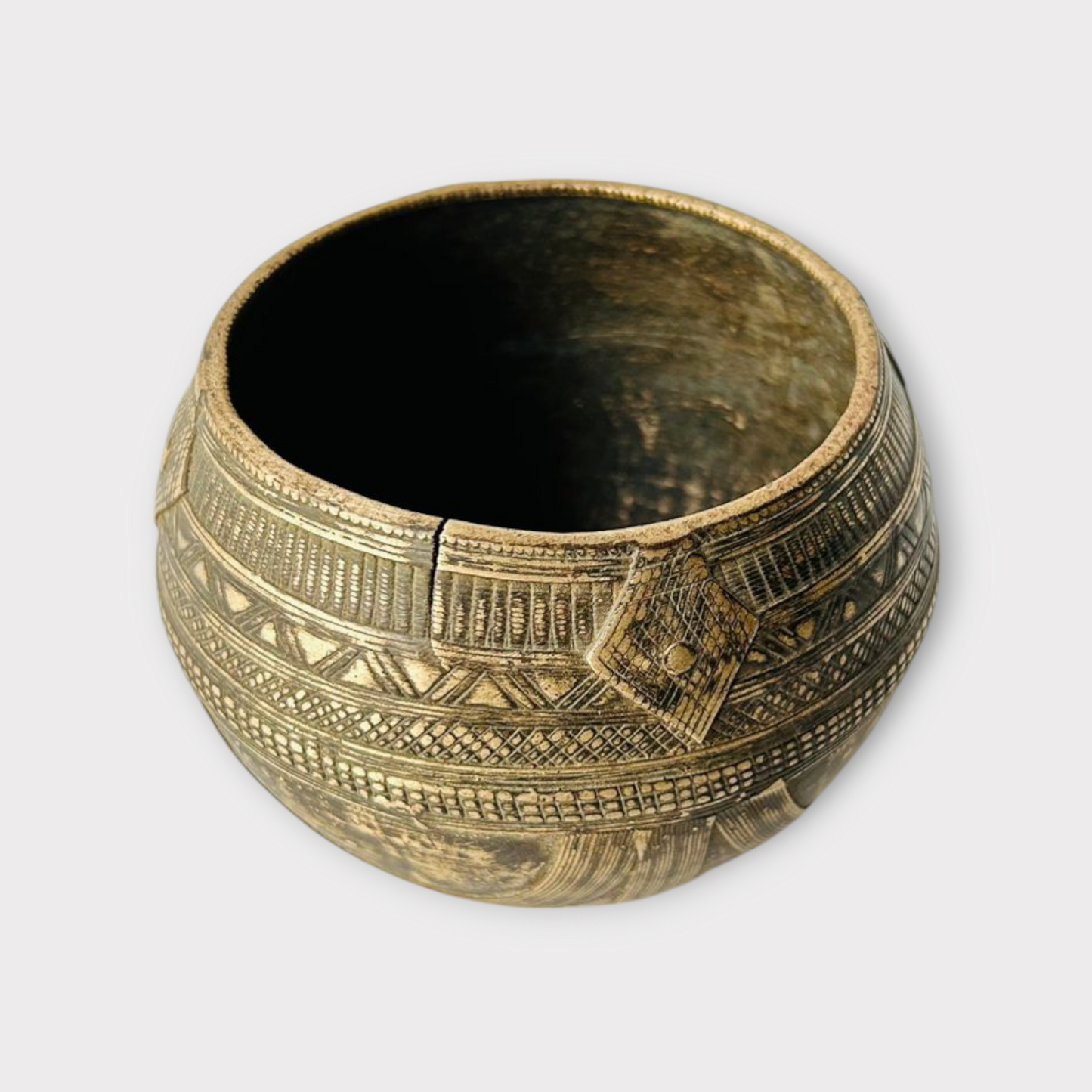 Antique Brass Planter Pot Dokra Style Pot