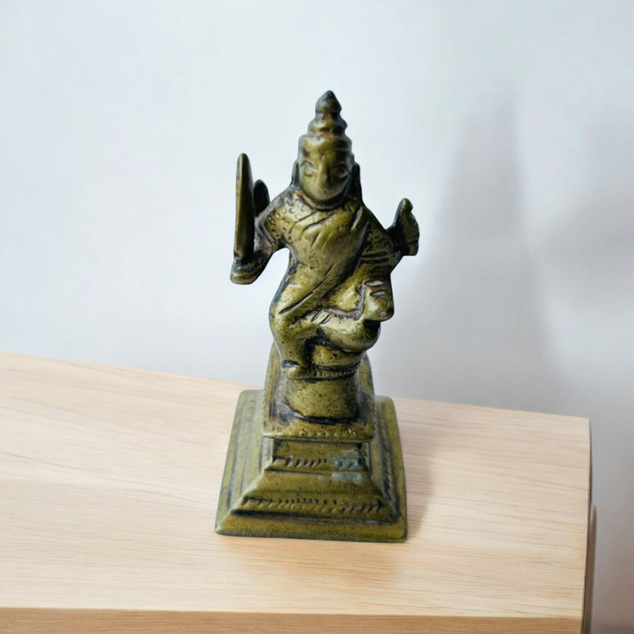 Antique Hindu Goddess Brass Statue Figurine