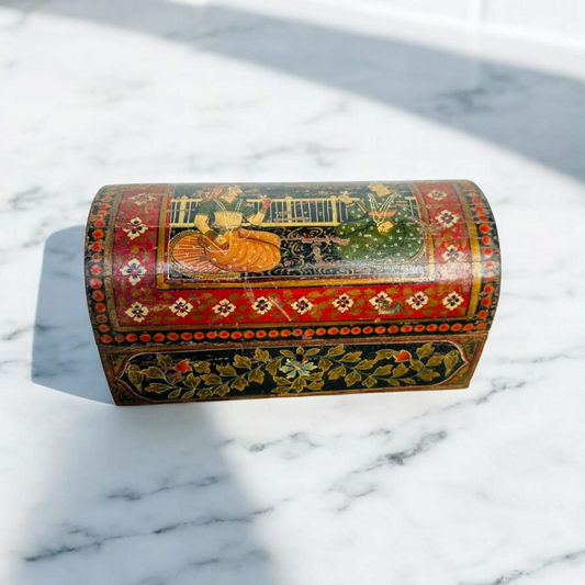 Old Wooden Hand Painted Jewelary Box