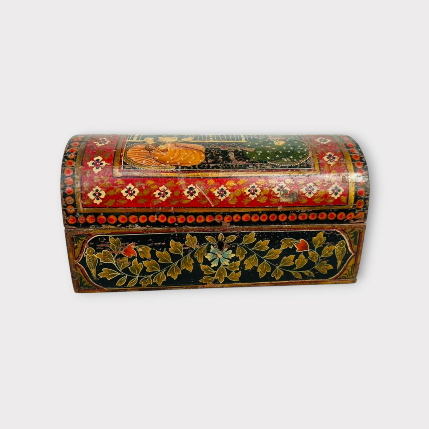 Old Wooden Hand Painted Jewelary Box