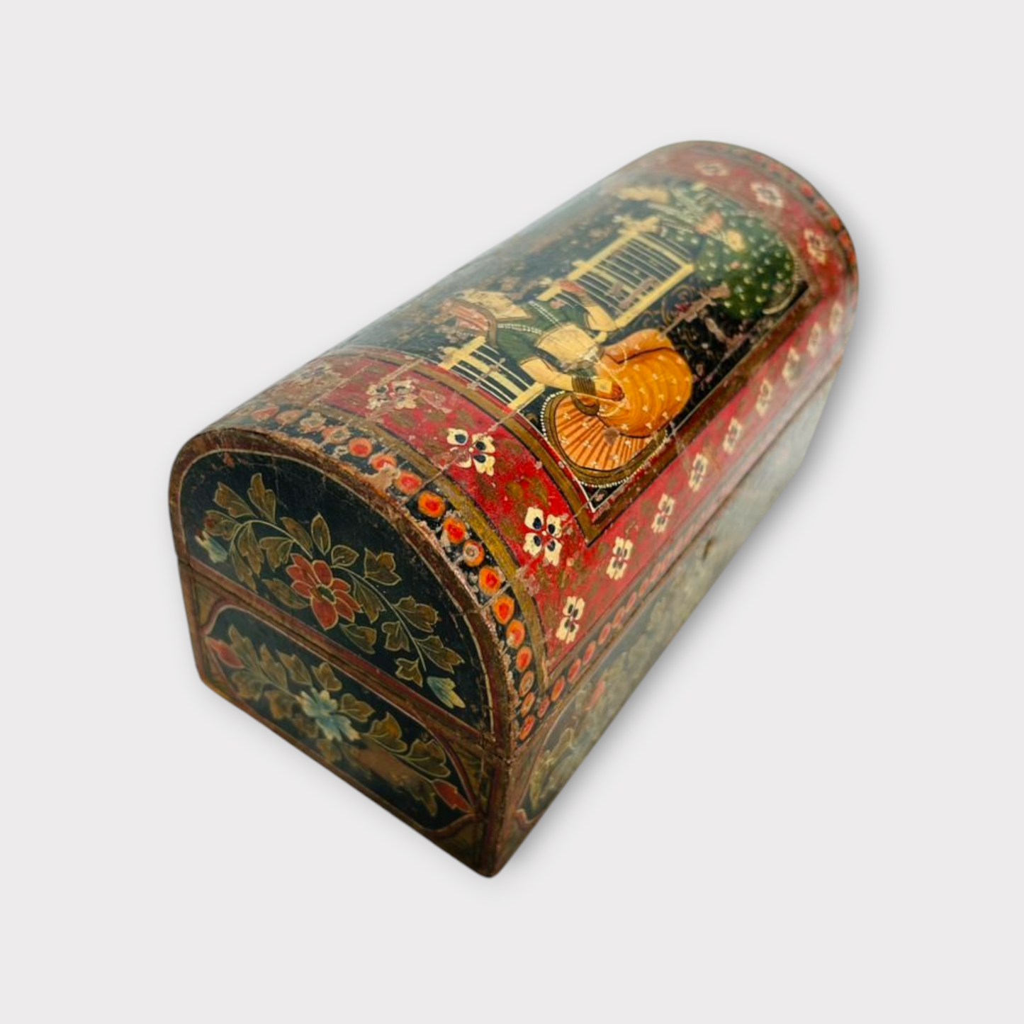 Old Wooden Hand Painted Jewelary Box