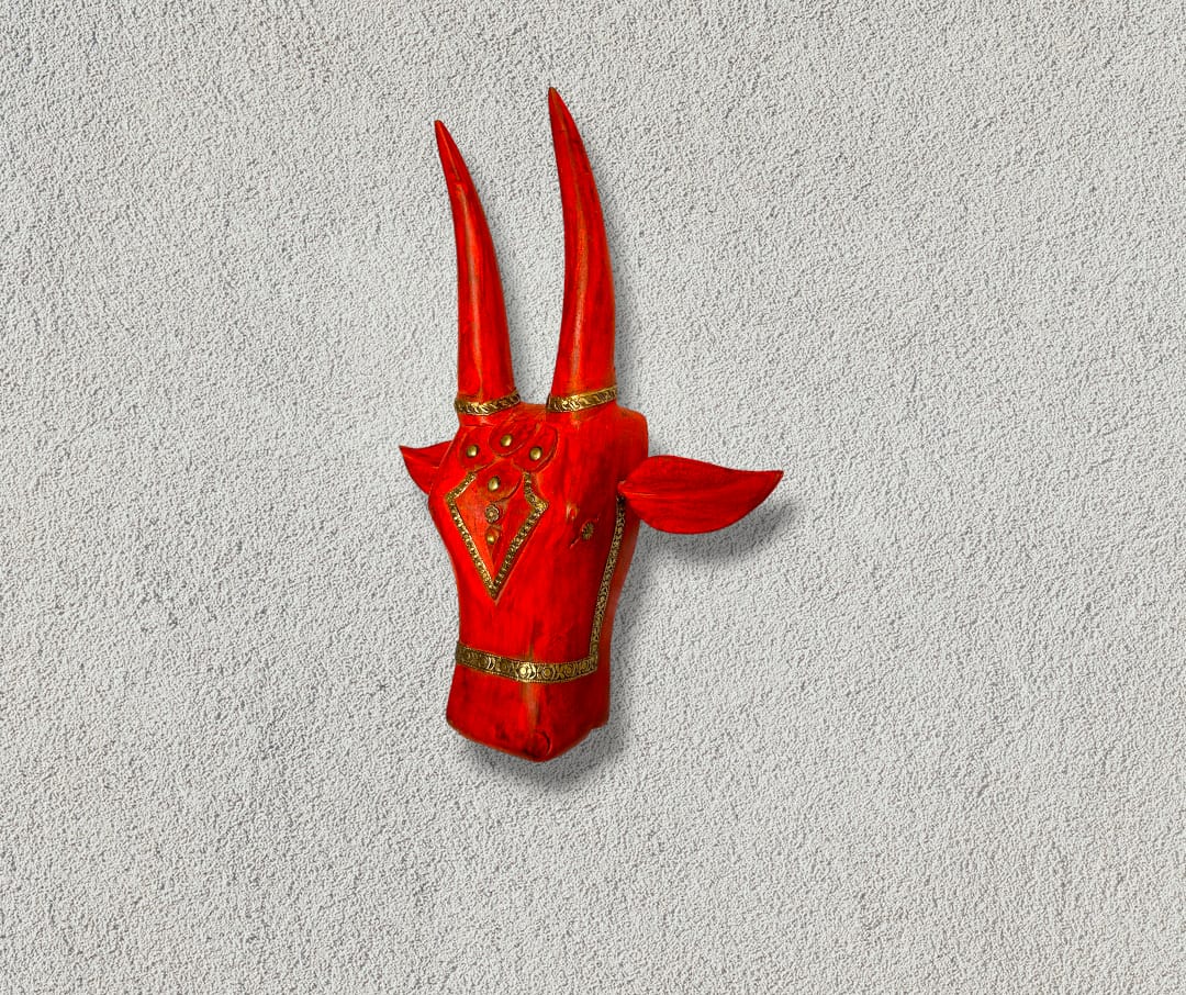 Hand Painted  Wall Hanging Cow Head