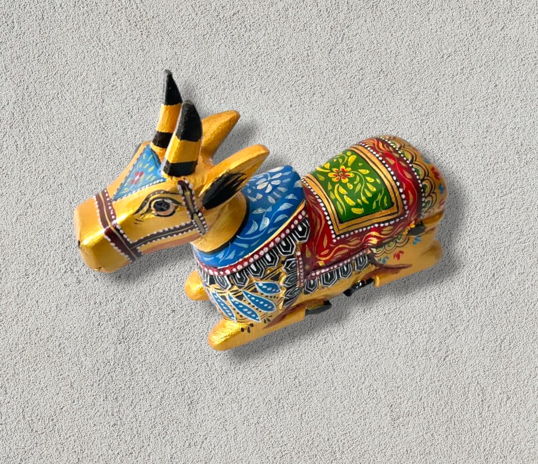 Hand Painted  Wooden Nandi