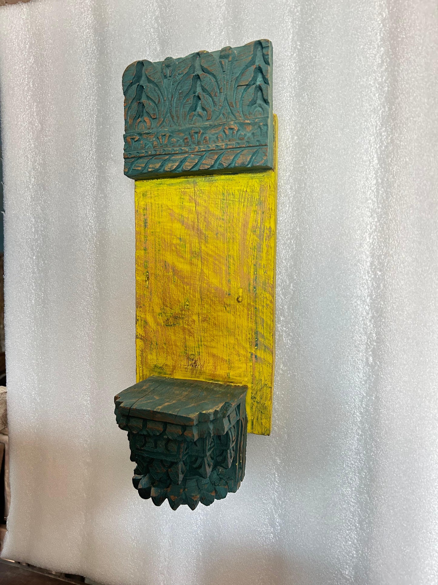 Hand Carved Wooden Bracket Wall Shelf