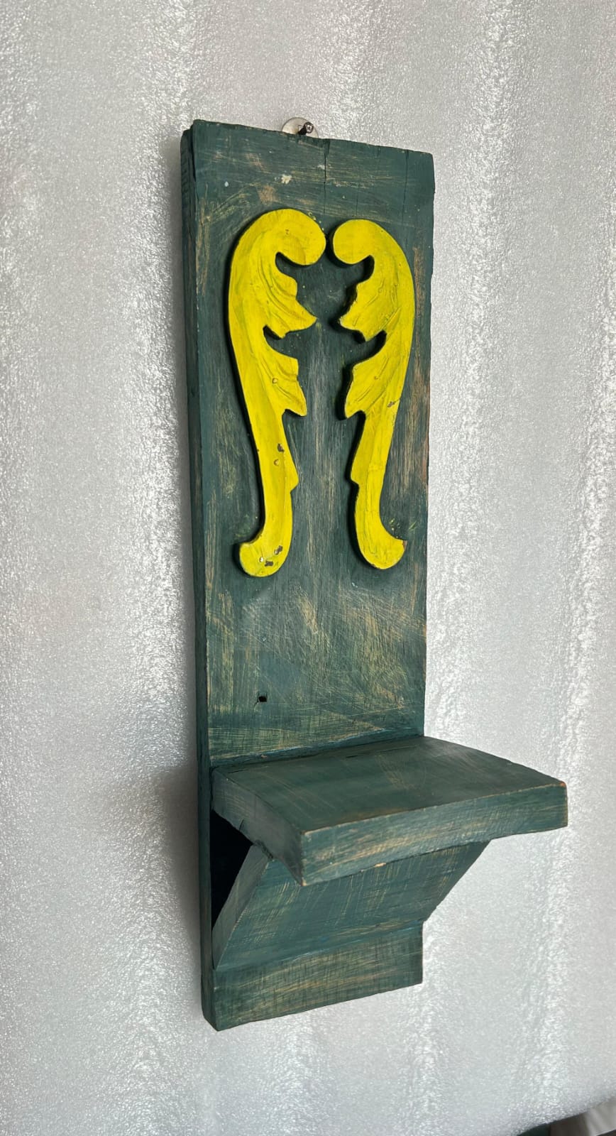 Painted Wooden Motifs Wall Shelf