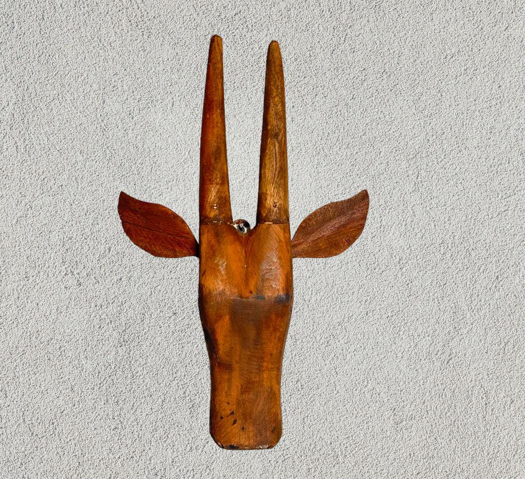 Wooden Wall Hanging Cow Head