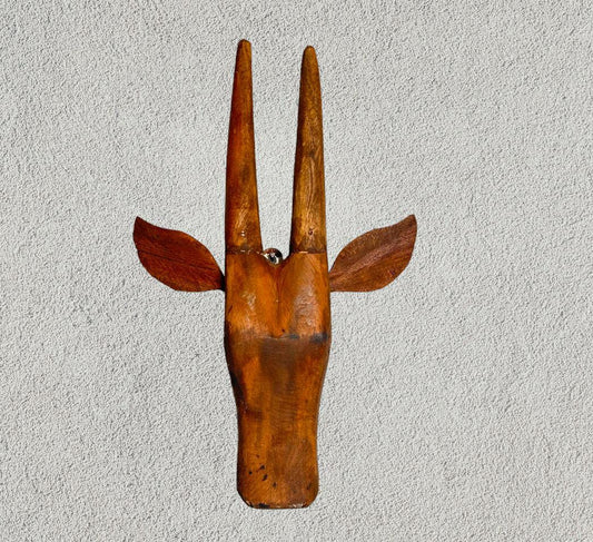 Wooden Wall Hanging Cow Head